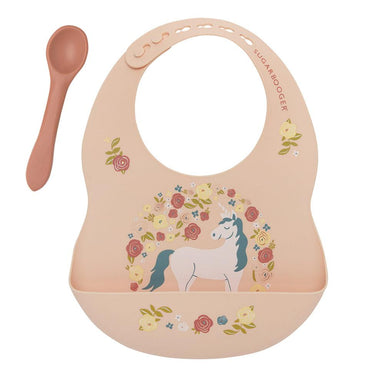 Fresh & Messy 
Silicone Bib & Spoon Set | Unicorn