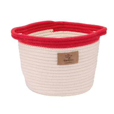 Dog Toy Bucket | Cream & Red