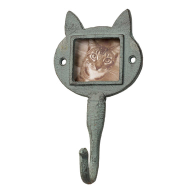 Rustic Iron Hook | Cat Head Green