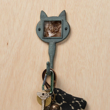 Rustic Iron Hook | Cat Head Green