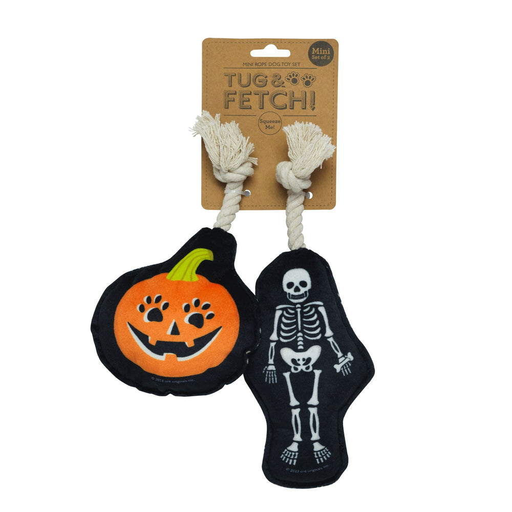 Mini Dog Toy Set | Pumpkin & Skeleton