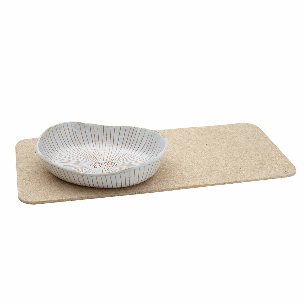 Pet Placemat | Recycled Rubber Skinny Rectangle Natural