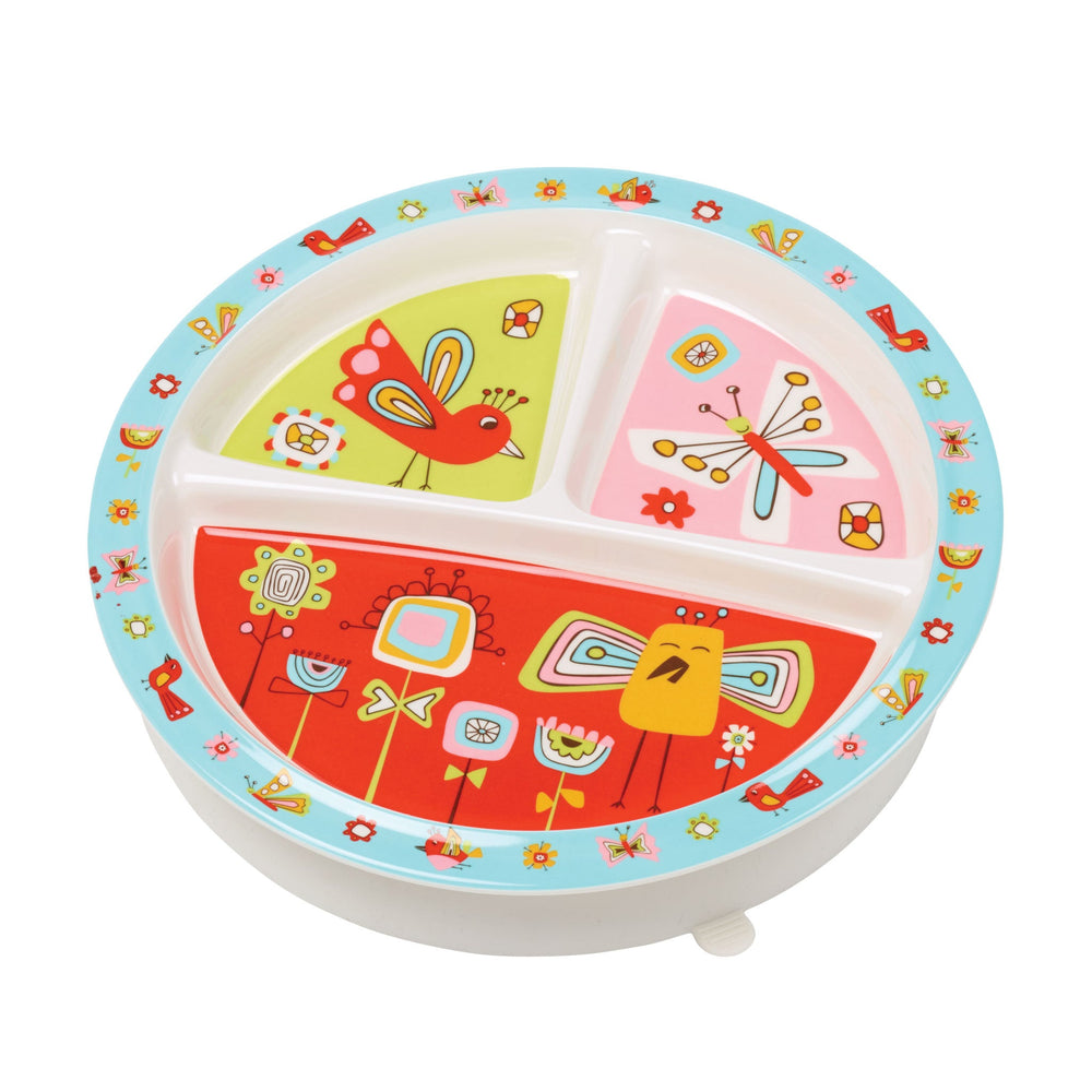Divided Suction Plate | Birds & Butterflies