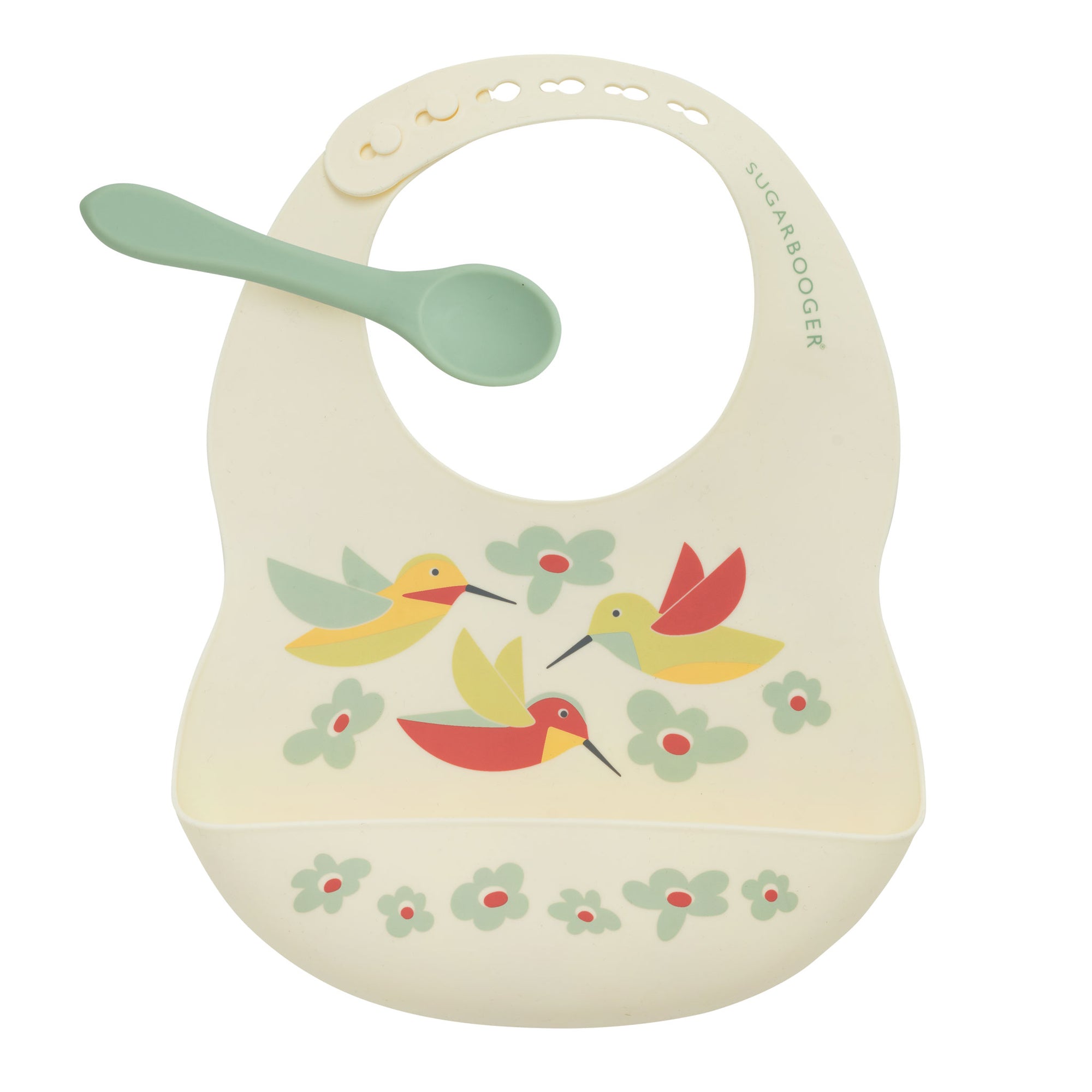 Fresh & Messy Silicone Bib & Spoon Set | Hummingbird — Ore' Originals Inc.