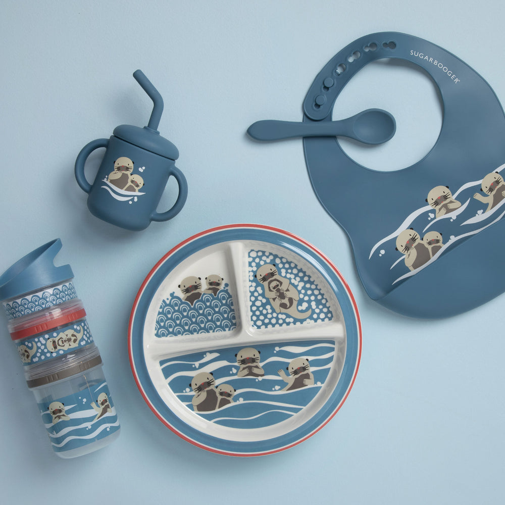 Fresh & Messy Silicone Bib & Spoon Set | Baby Otter