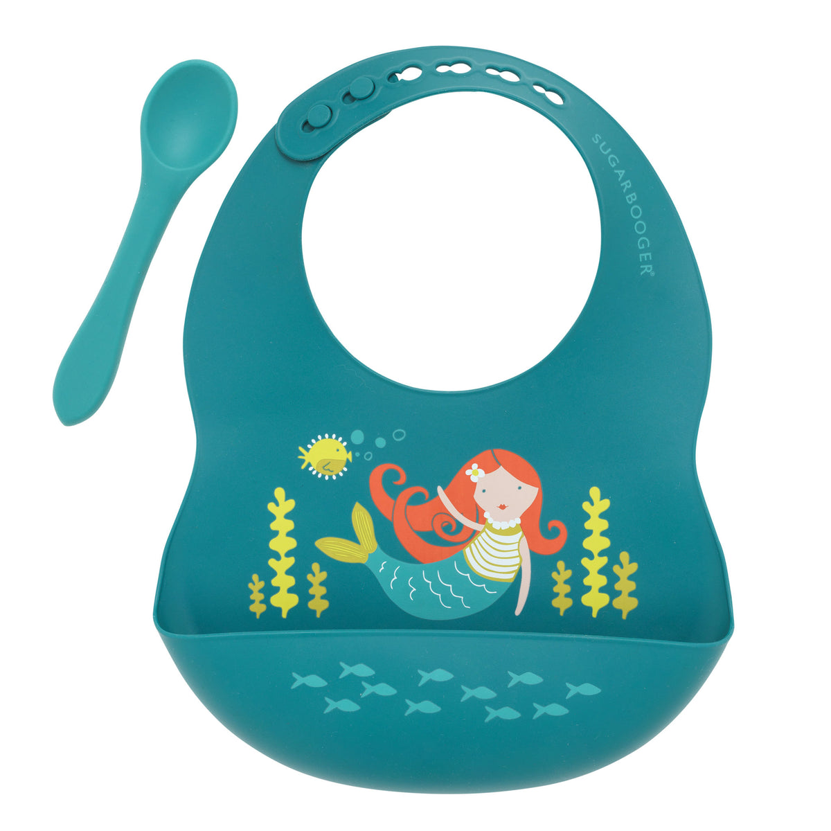 Fresh & Messy Silicone Bib & Spoon Set | Isla the Mermaid — Ore ...