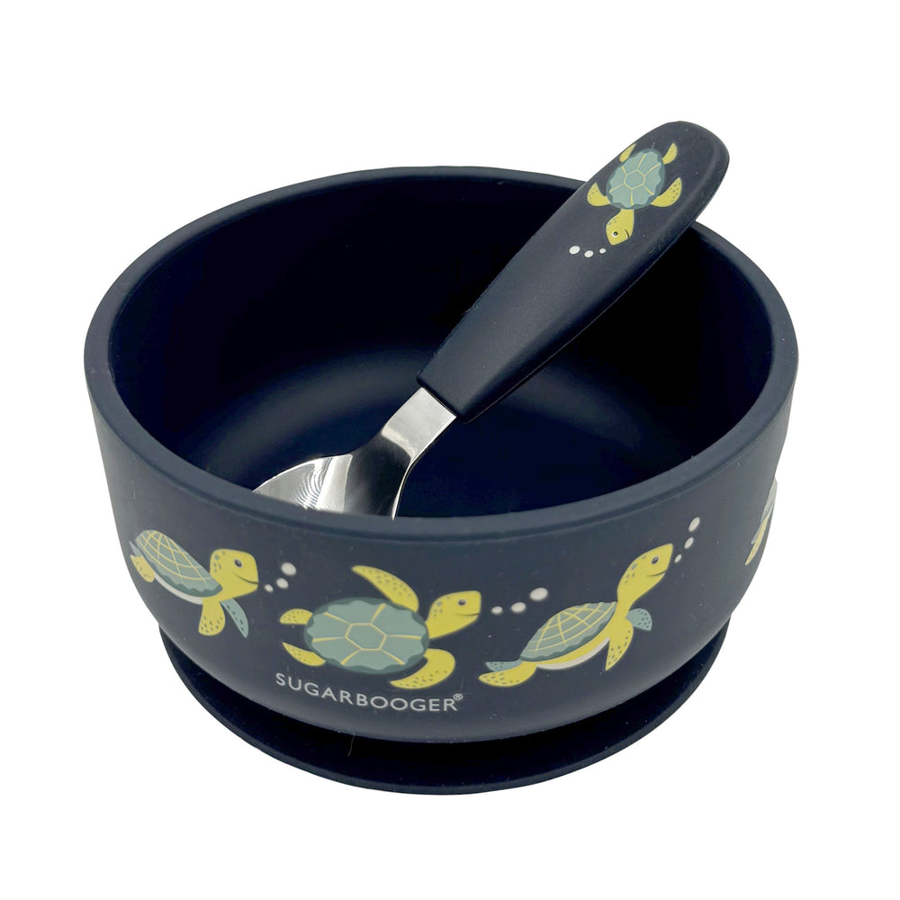 Fresh & Messy Silicone Suction Bowl & Spoon Set | Sea Turtle