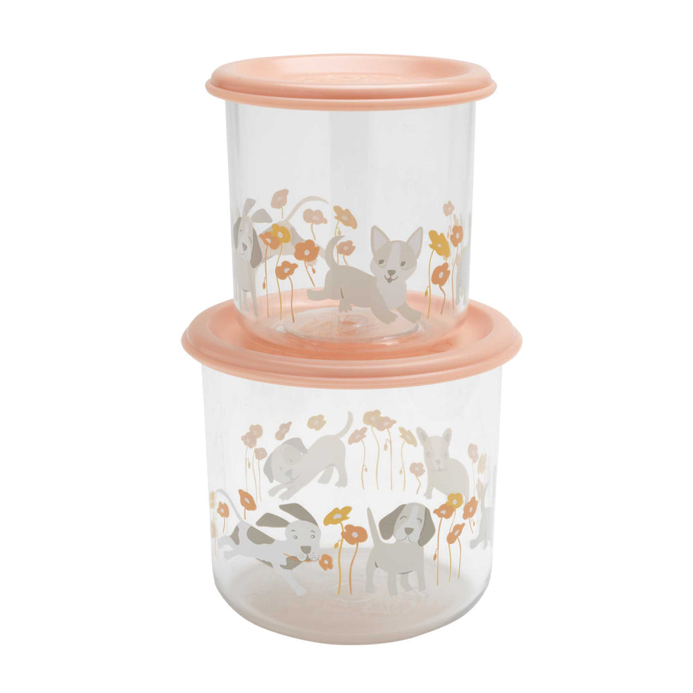 Good Lunch Snack Containers | Puppies & Poppies | Large