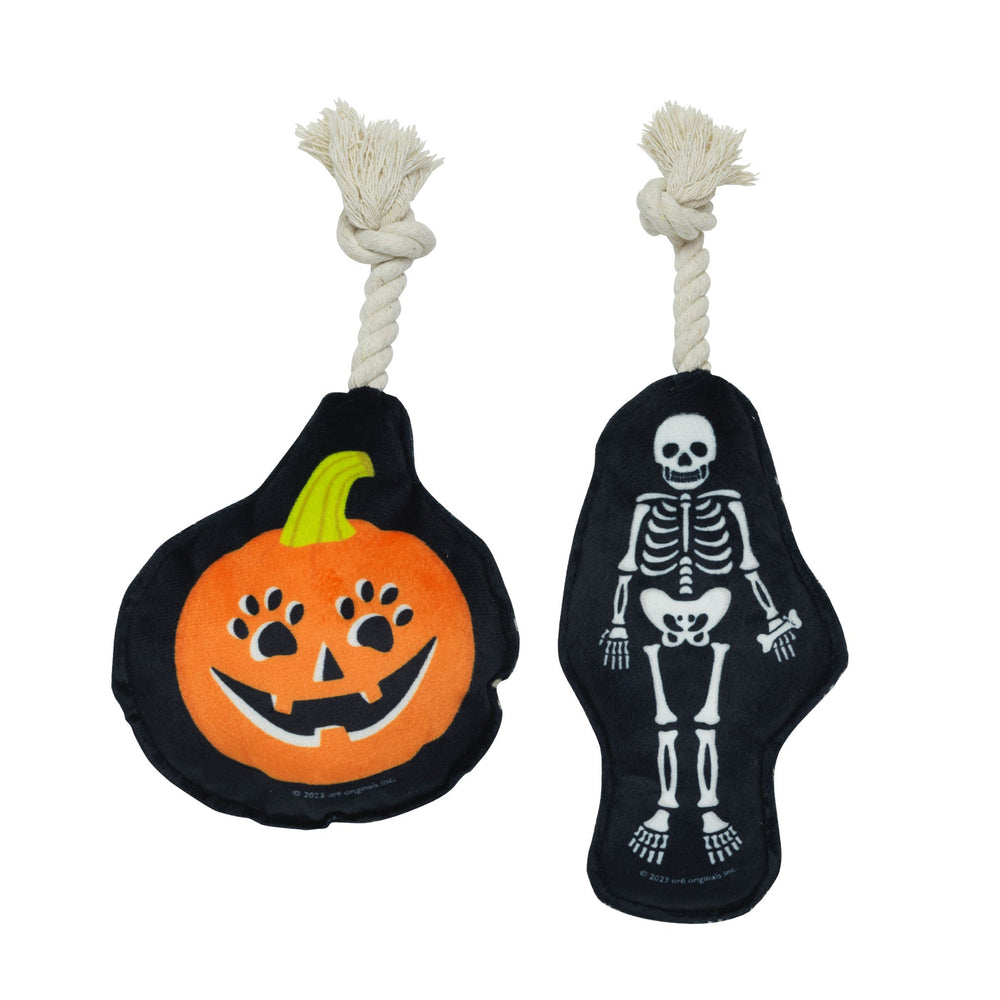 Mini Dog Toy Set | Pumpkin & Skeleton