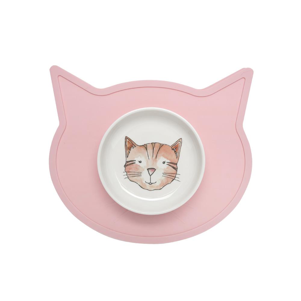 Silicone Placemat | Cat Head Pink