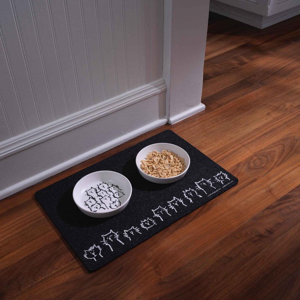 Pet Placemat | Recycled Rubber Cats in Row